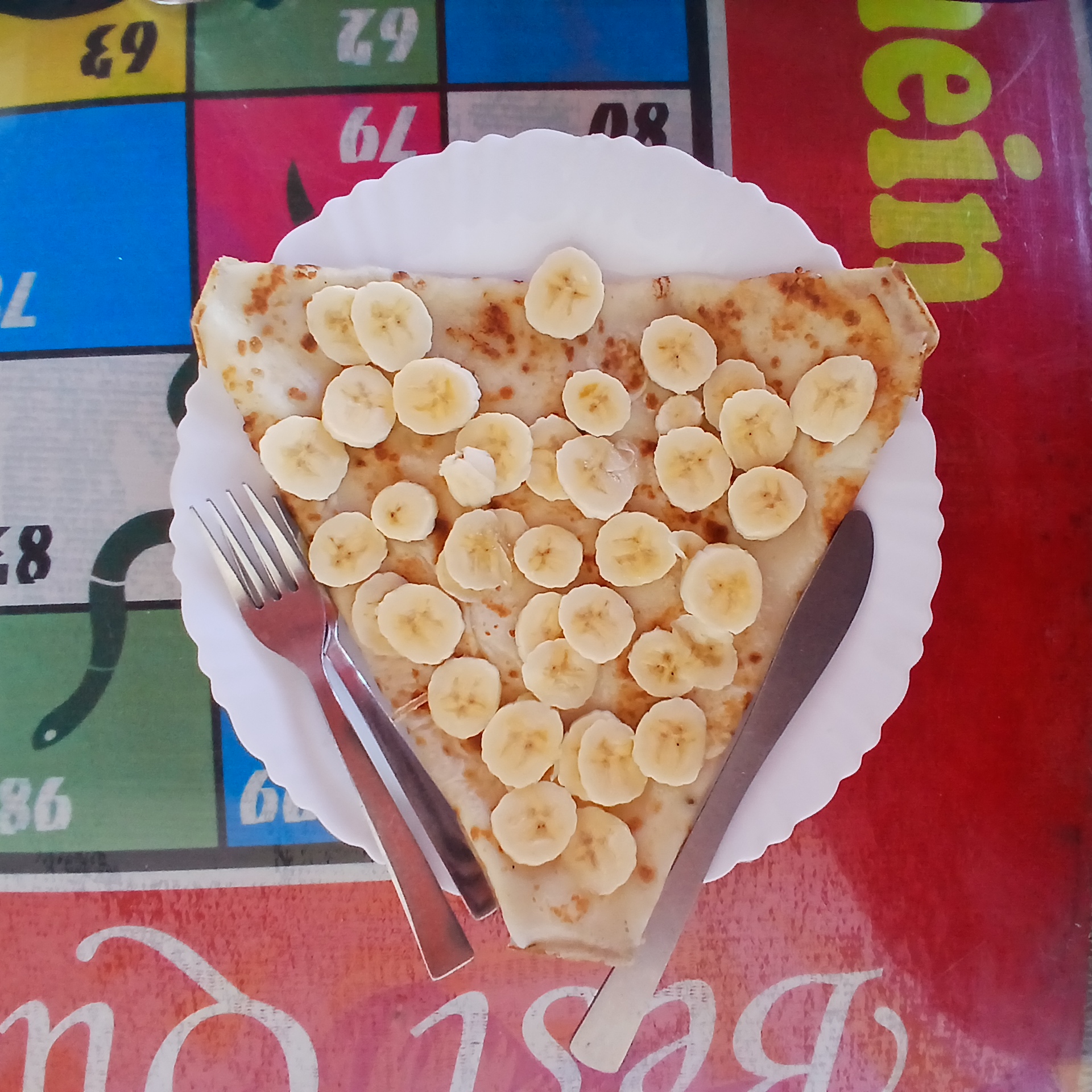 Banana crepe closeup